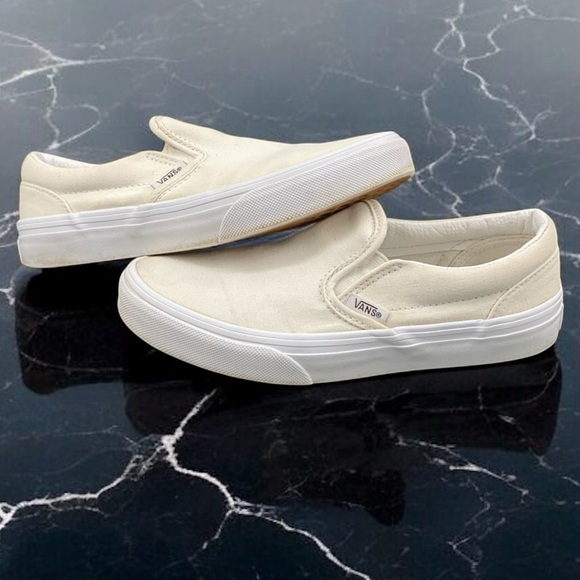 Vans Classic Slip-On Natural Canvas Off White Kids 3 / EU 34 Skate Shoes - Picture 2 of 12